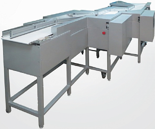 Conveyor for transporting confectionery products to the packaging machine